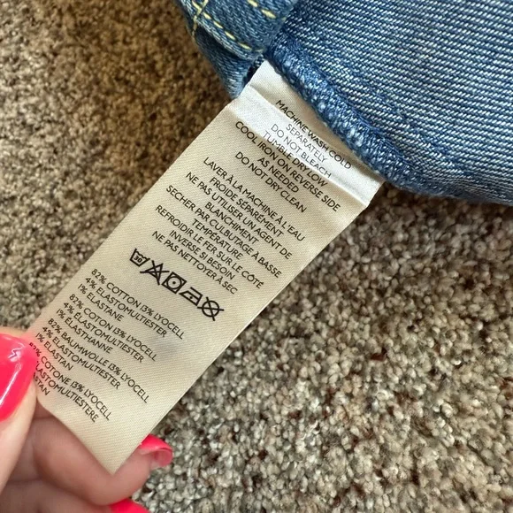 NEW Pilcro Button Front denim strapless dress Rainbow XS $158 RV Anthropologie - Picture 9 of 16